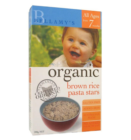 Bellamy's Organic Brown Rice Pasta Stars