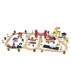 ELC Wooden City 120 piece Train set